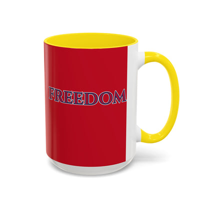Freedom, Red Accent Mug by theGreenDragonTavern.shop