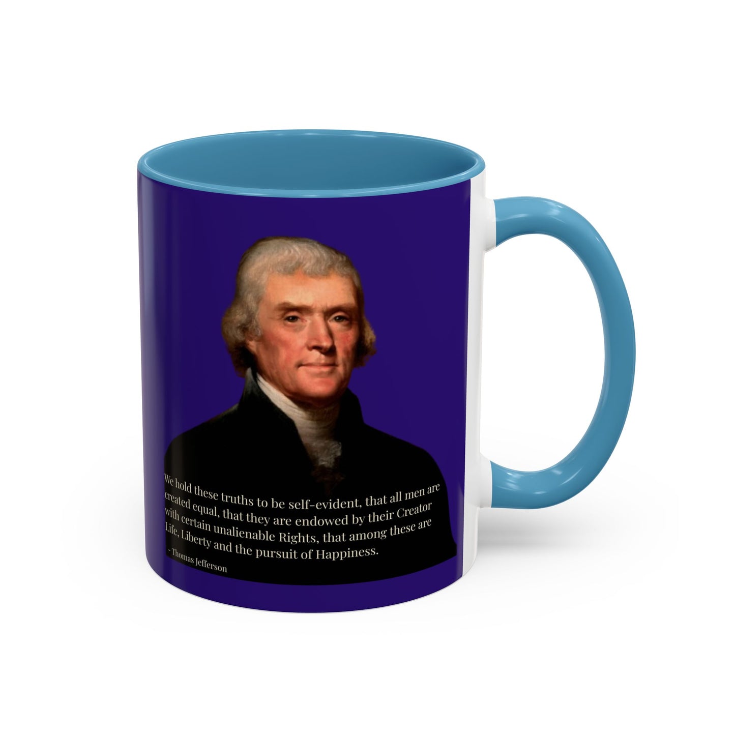 We hold these truths to be self-evident Dark Purple Accent Mug by theGreenDragonTavern.shop