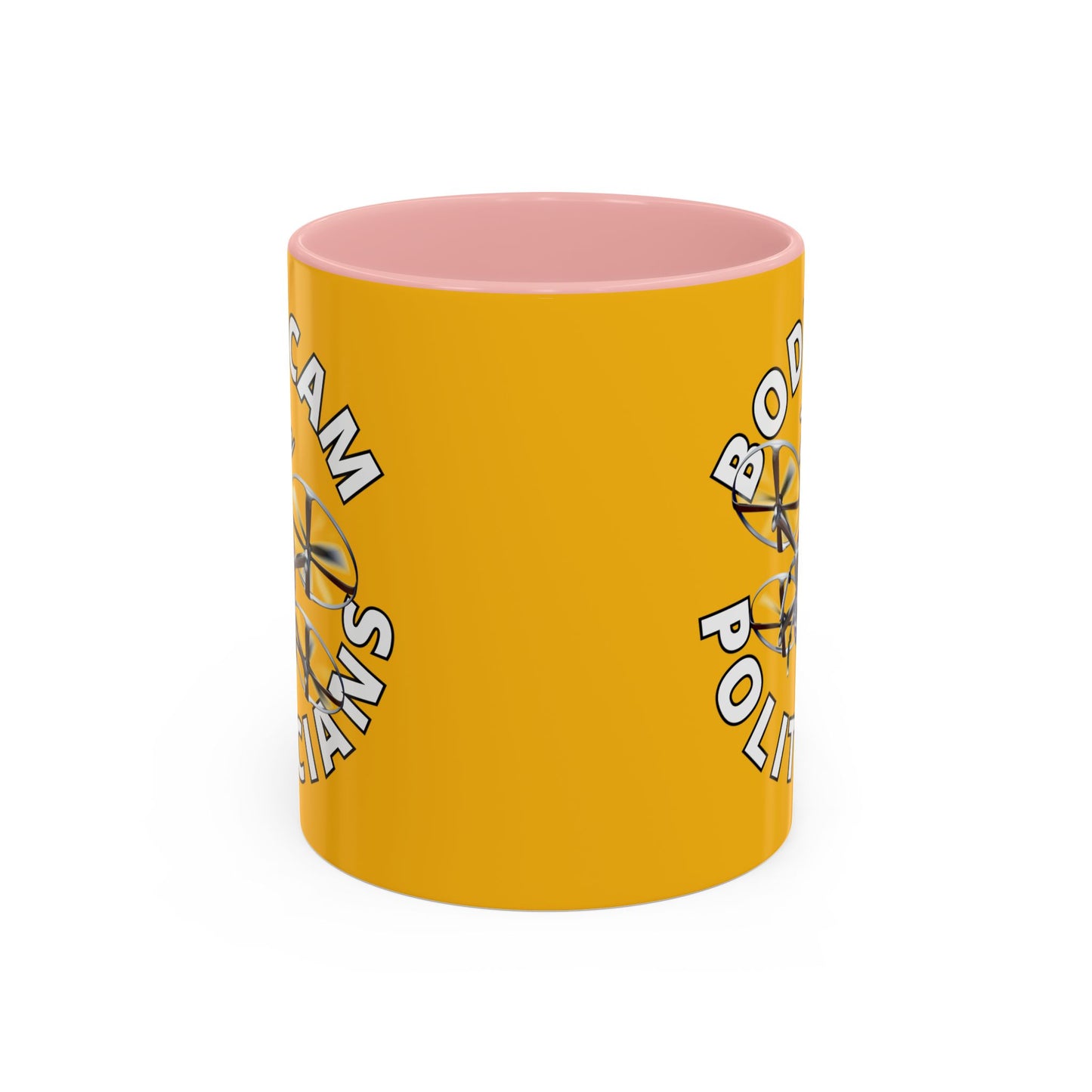 Bodycam the Politicians Drone Yellow Accent Mug by theGreenDragonTavern.shop