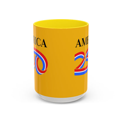 America 250 Yellow Accent Mug by theGreenDragonTavern.shop
