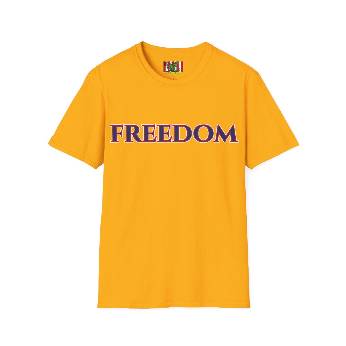 Freedom, Blue font, Light colors Unisex T-Shirt by theGreenDragonTavern.shop