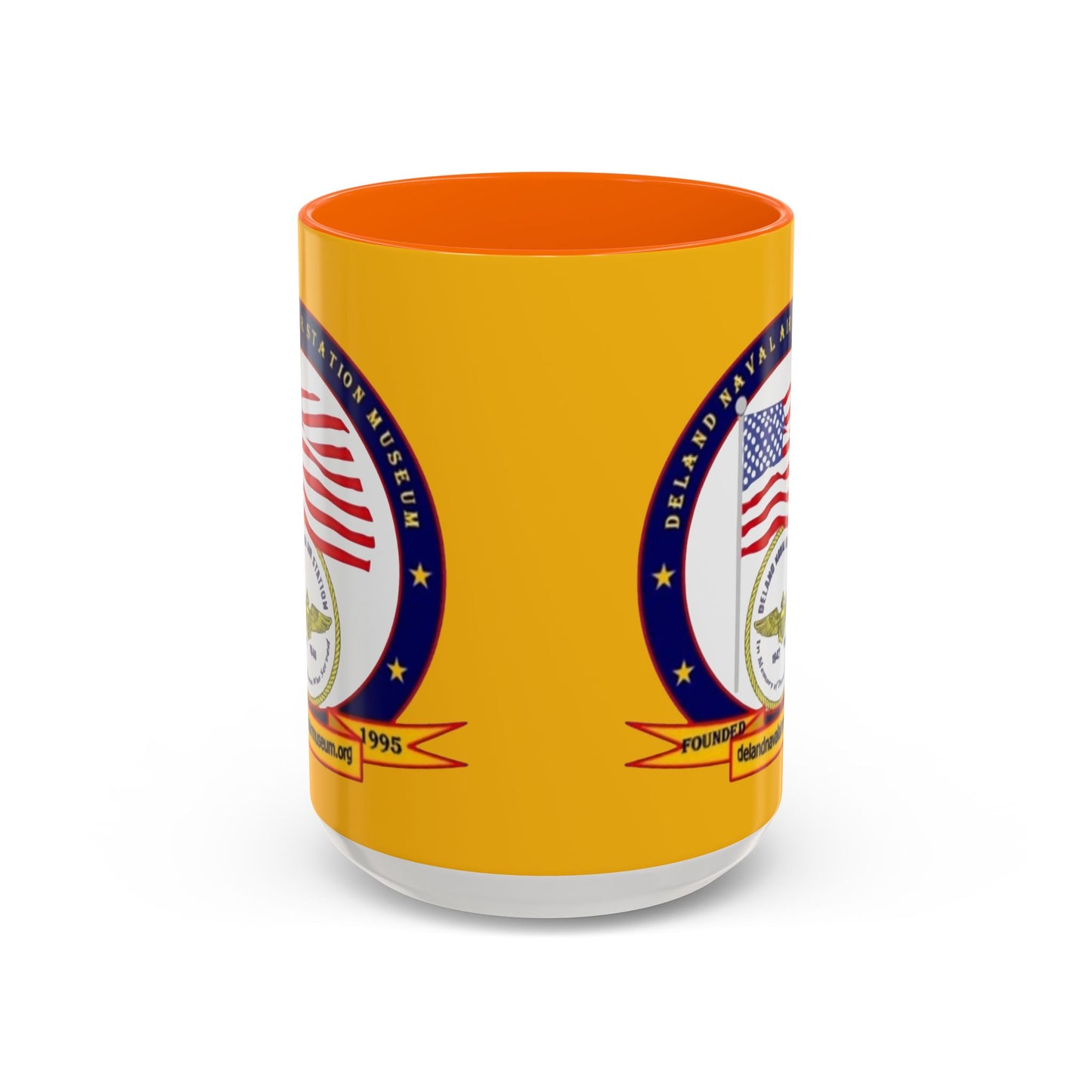 DeLand Naval Air Station Museum Yellow Accent Mug by theGreenDragonTavern.shop