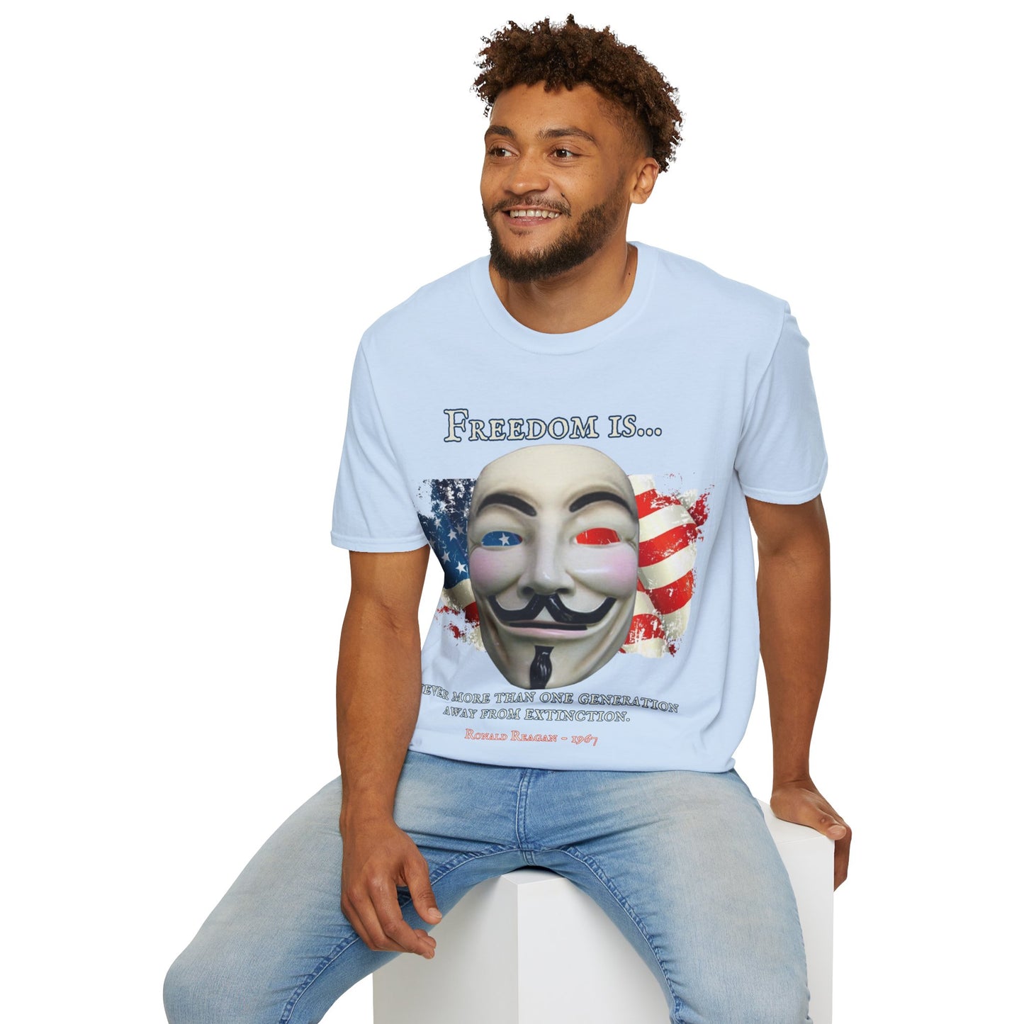 Ronald Reagan Freedom Vendetta Light colors Unisex T-Shirt by theGreenDragonTavern.shop