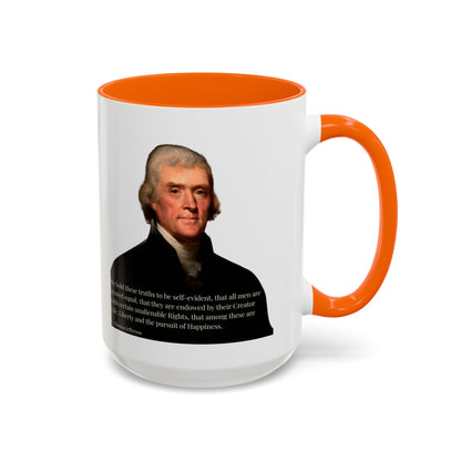 We hold these truths to be self-evident White Accent Mug by theGreenDragonTavern.shop