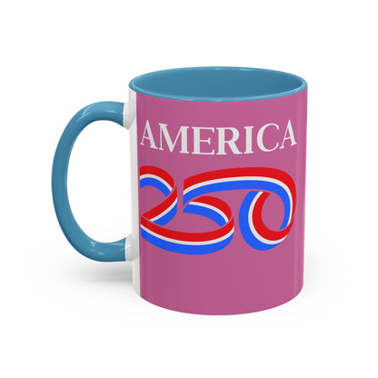 America 250 Pink Accent Mug by theGreenDragonTavern.shop