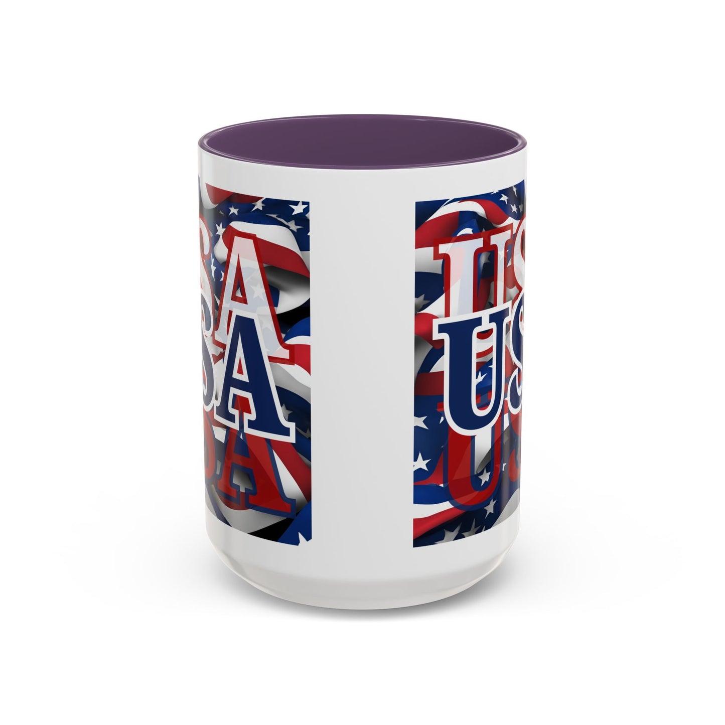 USA Blue font Center Patriot White Accent Mug by theGreenDragonTavern.shop