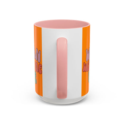 I Am Woman Watch Me Vote Orange Accent Mug by theGreenDragonTavern.shop