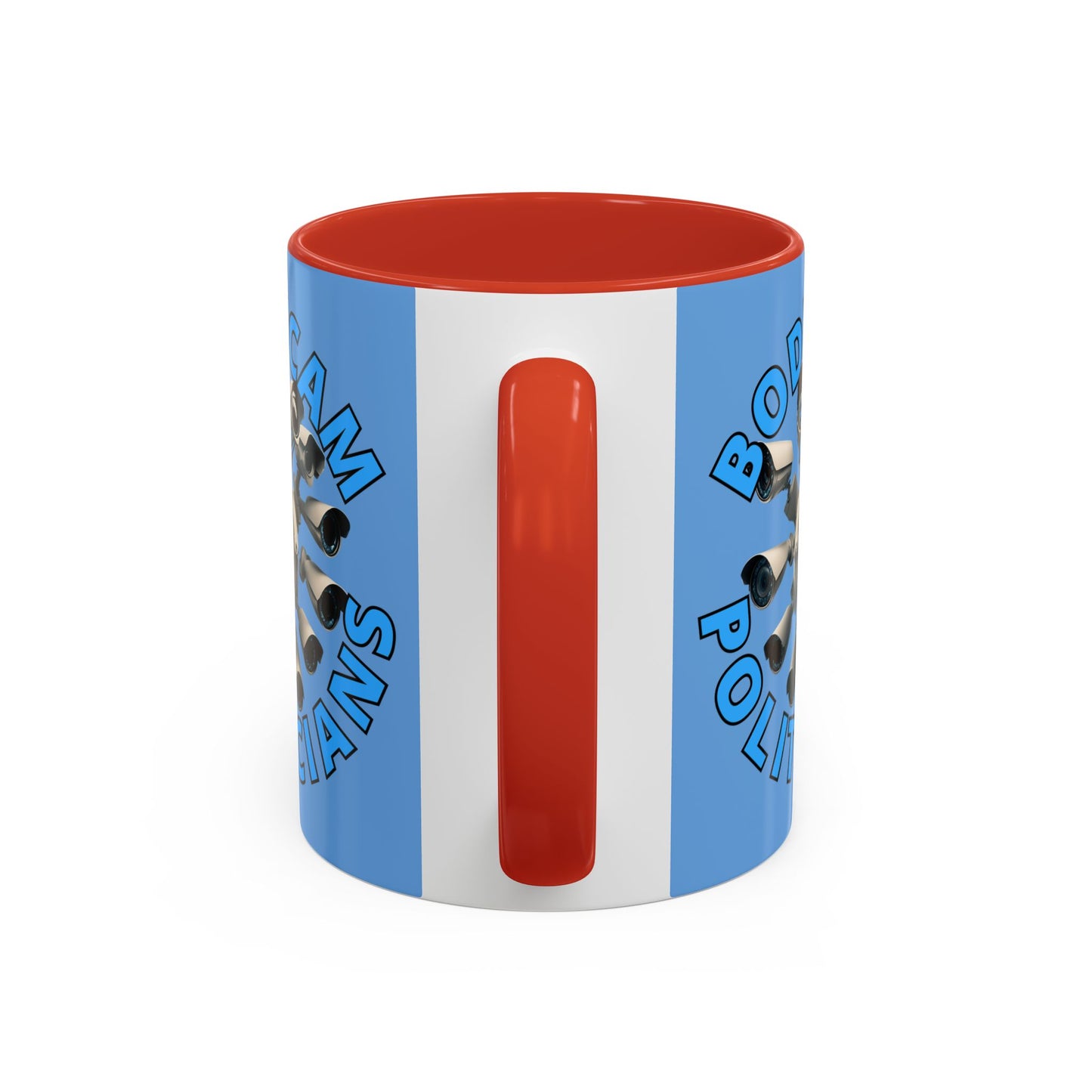 Bodycam the Politicians Cameras Blue Accent Mug by theGreenDragonTavern.shop