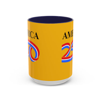 America 250 Yellow Accent Mug by theGreenDragonTavern.shop
