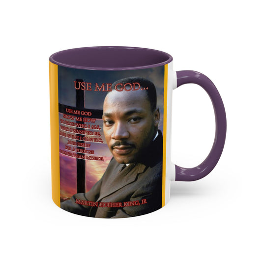 Use Me God, MLK Jr Yellow Accent Mug by theGreenDragonTavern.shop