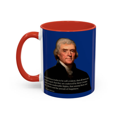 We hold these truths to be self-evident Dark Blue Accent Mug by theGreenDragonTavern.shop