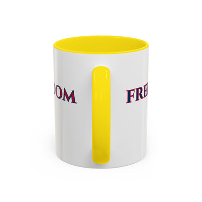 Freedom, White Accent Mug by theGreenDragonTavern.shop