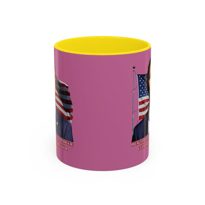 Charlie Kirk, Healthy Debate Pink Accent Mug by theGreenDragonTavern.shop