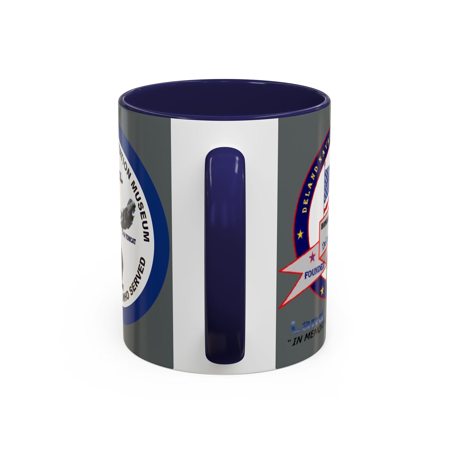 DNASM 2-sided, Founding & Student Art w/Navy Ring Grey Accent Mug by theGreenDragonTavern.shop