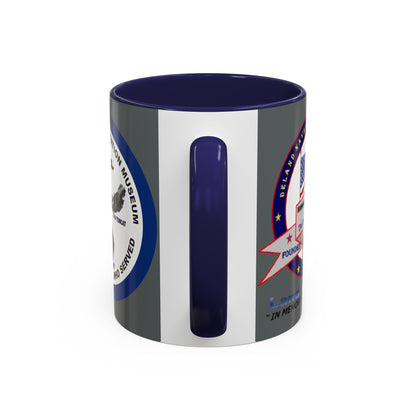 DNASM 2-sided, Founding & Student Art w/Navy Ring Grey Accent Mug by theGreenDragonTavern.shop