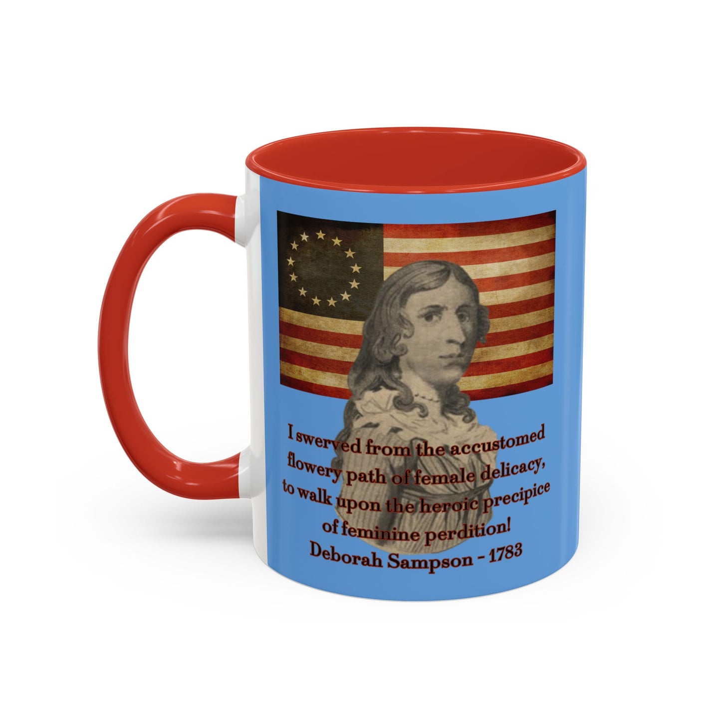 Deborah Sampson, America's Mulan Light Blue Accent Mug by theGreenDragonTavern.shop