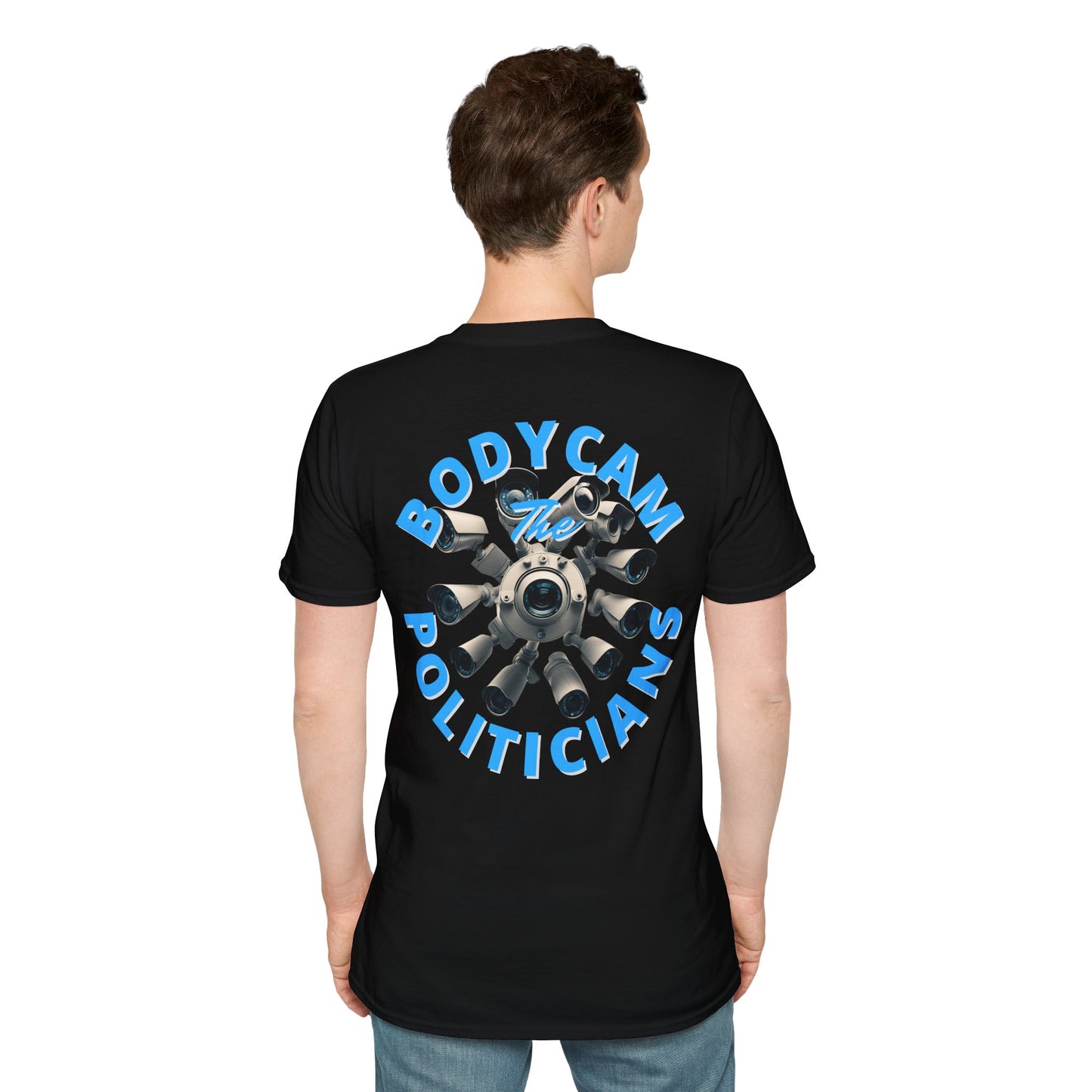 2-sided, Bodycam the Politicians Cameras Dark colors Unisex T-Shirt by theGreenDragonTavern.shop
