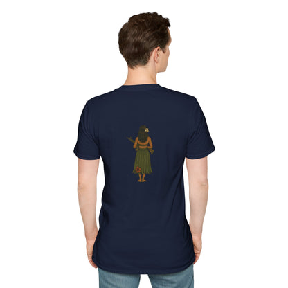 2-sided, Hula Girl Packin' Heat Dark colors Unisex T-Shirt by theGreenDragonTavern.shop