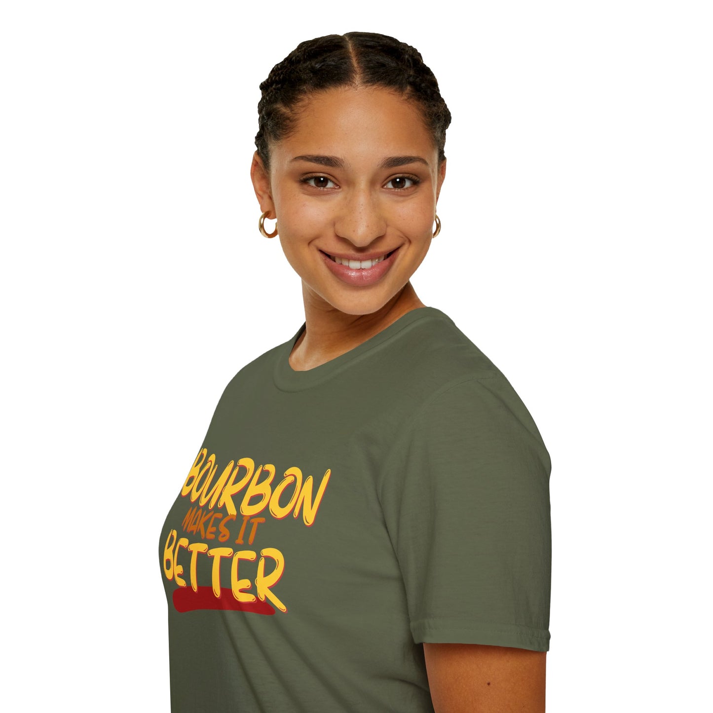 Bourbon makes it better Dark colors Unisex T-Shirt by theGreenDragonTavern.shop