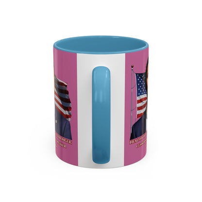 Charlie Kirk, Healthy Debate Pink Accent Mug by theGreenDragonTavern.shop