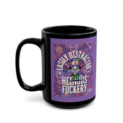 Easily Distracted by Heinous Fuckery Little Jinx Light Purple Mug by theGreenDragonTavern.shop