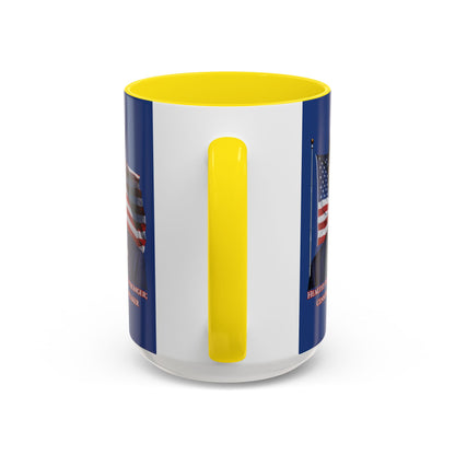 Charlie Kirk, Healthy Debate Blue Accent Mug by theGreenDragonTavern.shop