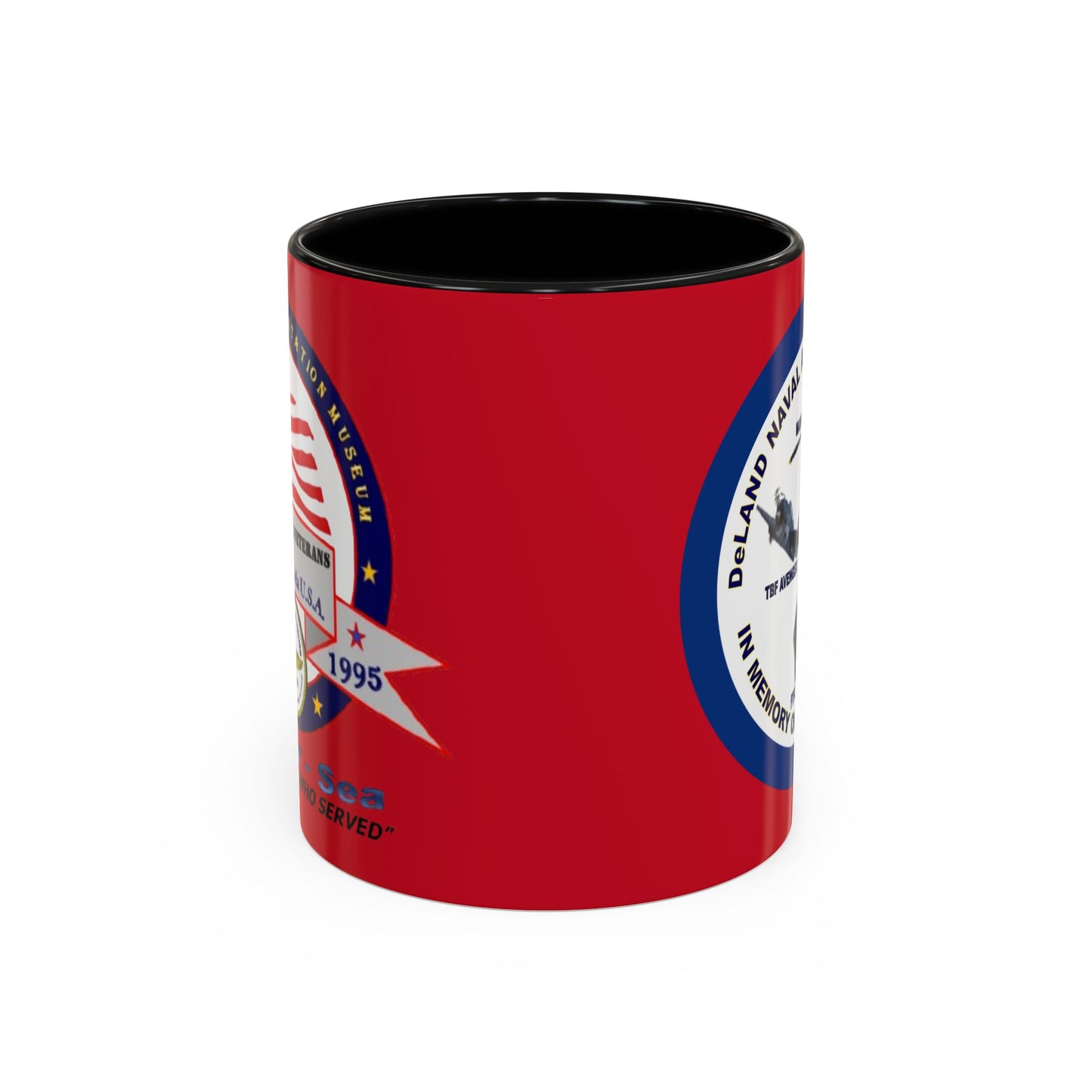 DNASM 2-sided, Founding & Student Art w/Navy Ring Red Accent Mug by theGreenDragonTavern.shop