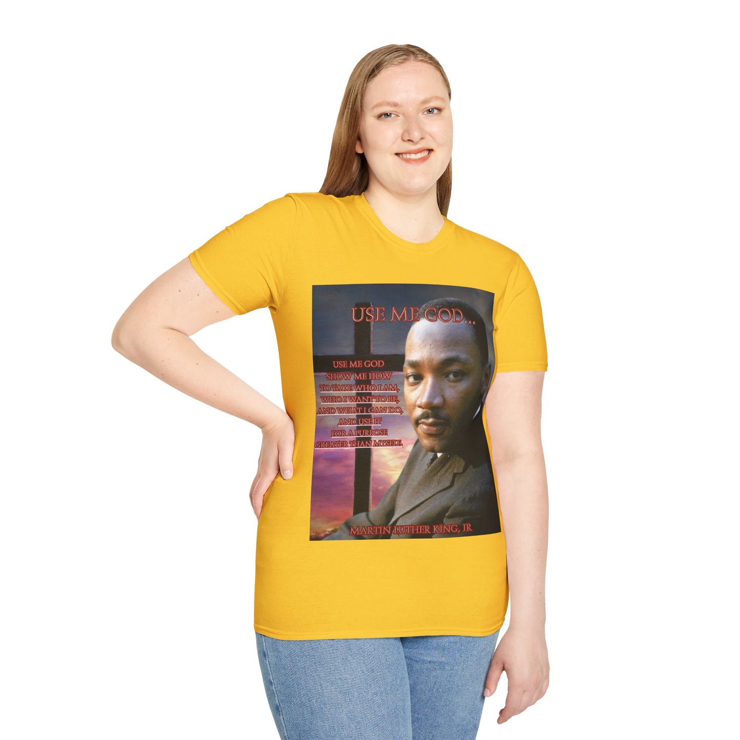 Use Me God, MLK Jr Light colors Unisex T-Shirt by theGreenDragonTavern.shop