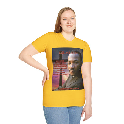 Use Me God, MLK Jr Light colors Unisex T-Shirt by theGreenDragonTavern.shop