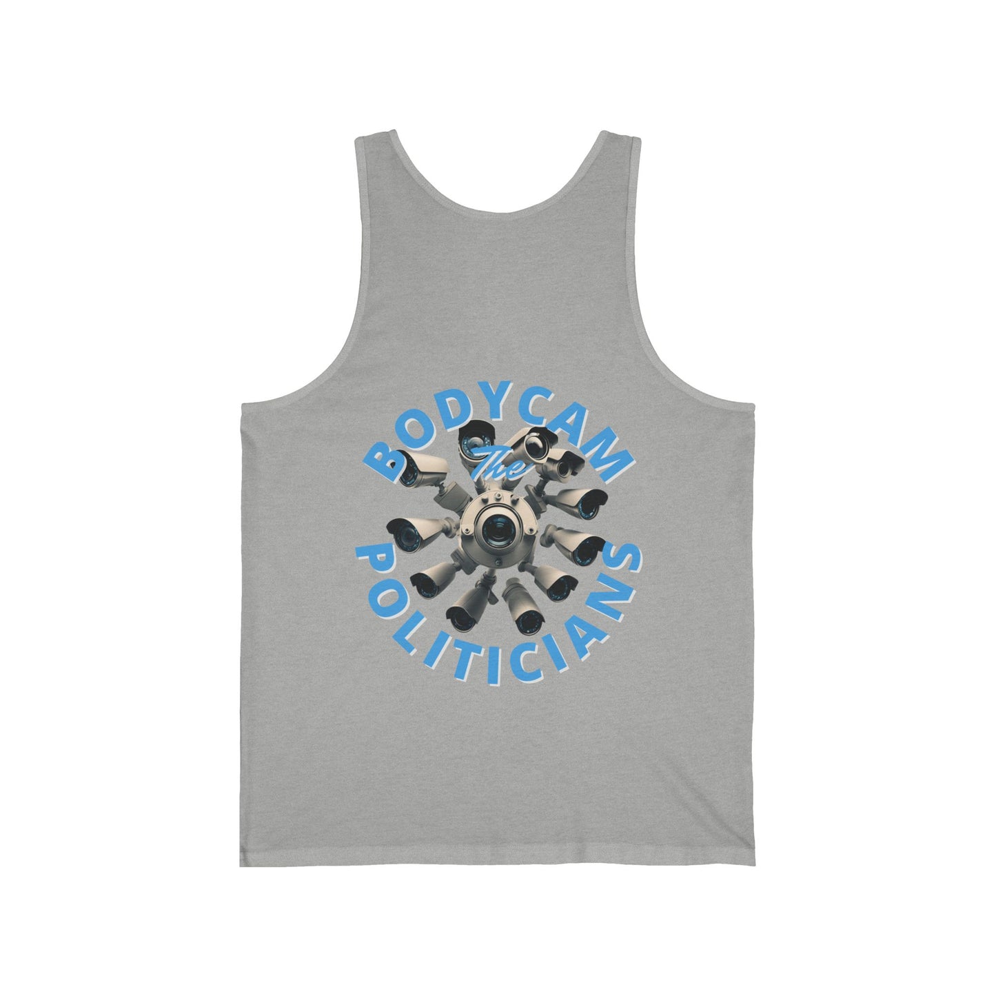 2-sided, Bodycam the Politicians Cameras Unisex Jersey Tank Top by theGreenDragonTavern.shop