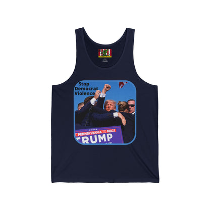 Stop Democrat Violence Unisex Jersey Tank Top by theGreenDragonTavern.shop