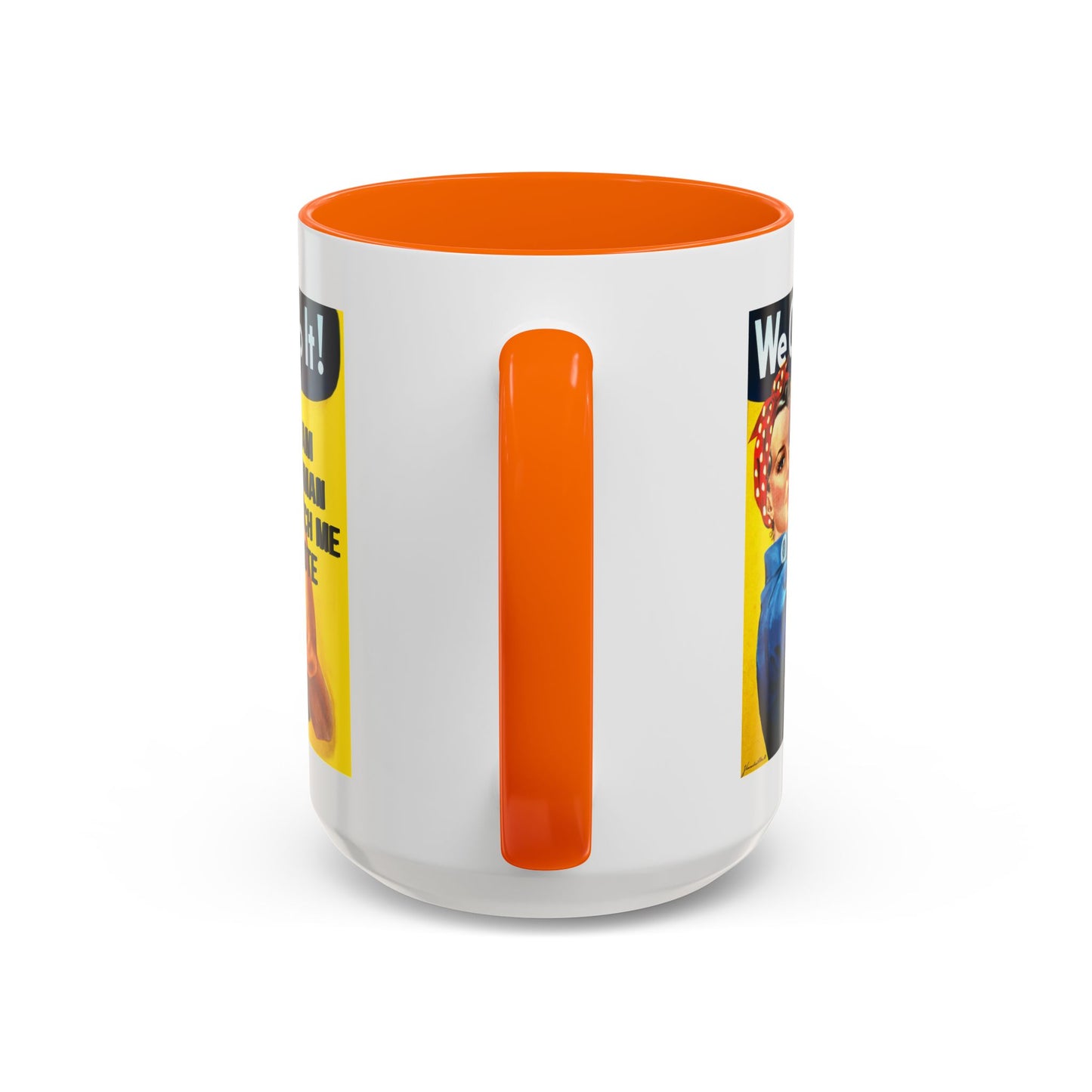 I Am Woman Watch Me Vote Rosie White Accent Mug by theGreenDragonTavern.shop