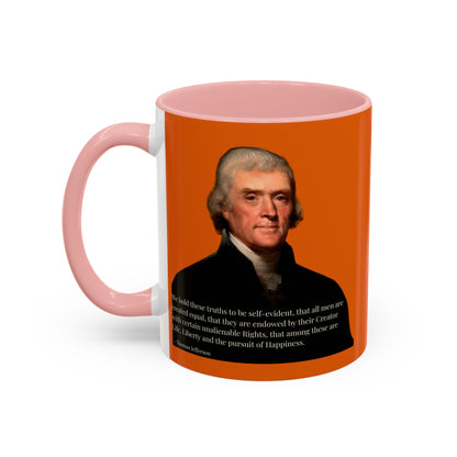 We hold these truths to be self-evident Orange Accent Mug by theGreenDragonTavern.shop