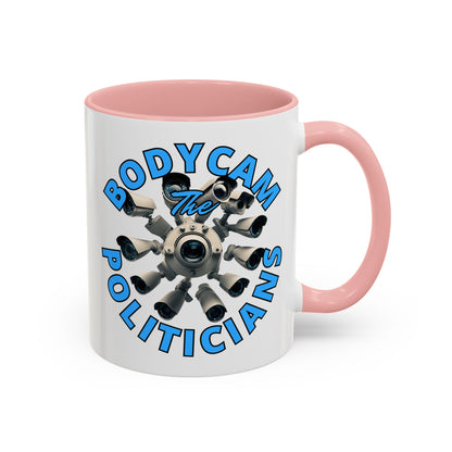 Bodycam the Politicians Cameras White Accent Mug by theGreenDragonTavern.shop
