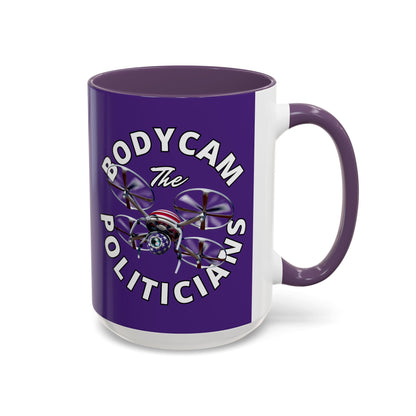 Bodycam the Politicians Drone Dark Purple Accent Mug by theGreenDragonTavern.shop