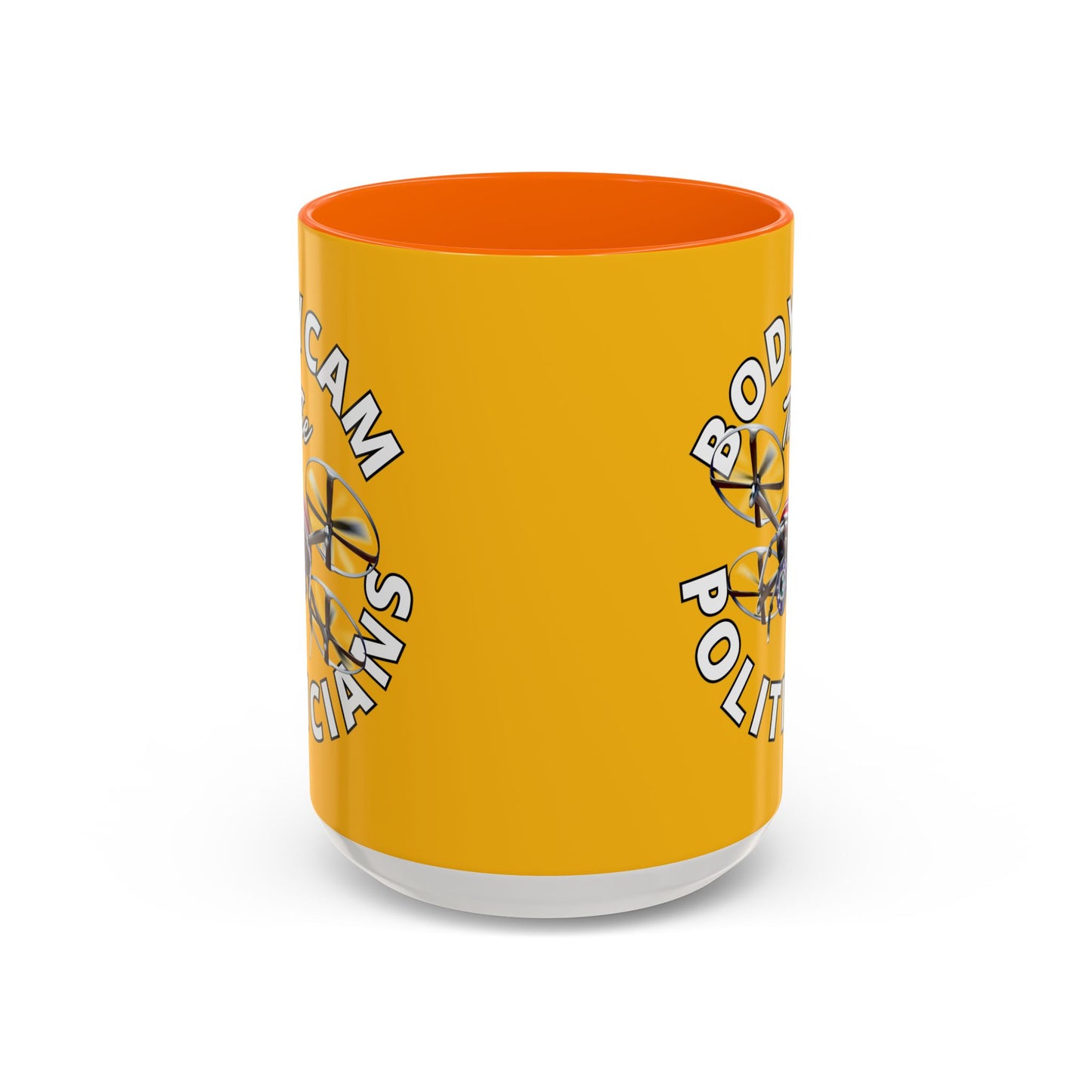 Bodycam the Politicians Drone Yellow Accent Mug by theGreenDragonTavern.shop