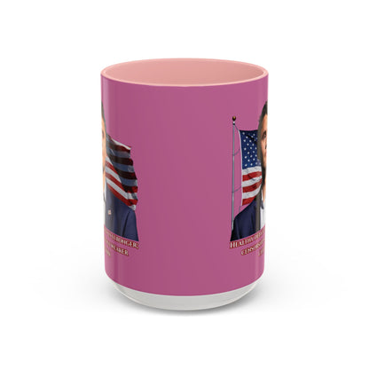 Charlie Kirk, Healthy Debate Pink Accent Mug by theGreenDragonTavern.shop