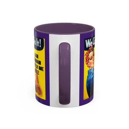 I Am Woman Watch Me Vote Rosie Dark Purple Accent Mug by theGreenDragonTavern.shop