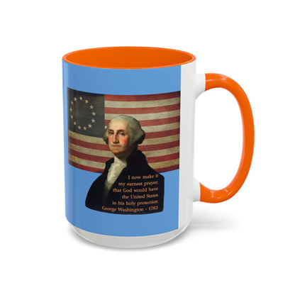 Washington's Earnest Prayer Light Blue Accent Mug by theGreenDragonTavern.shop
