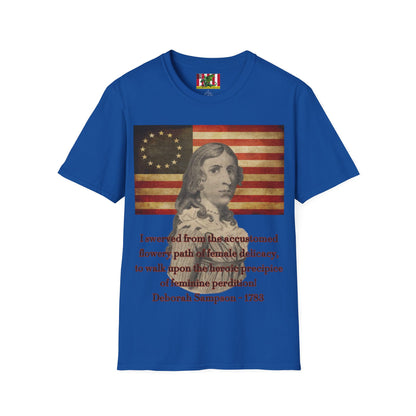 Deborah Sampson, America's Mulan Dark colors Unisex T-Shirt by theGreenDragonTavern.shop