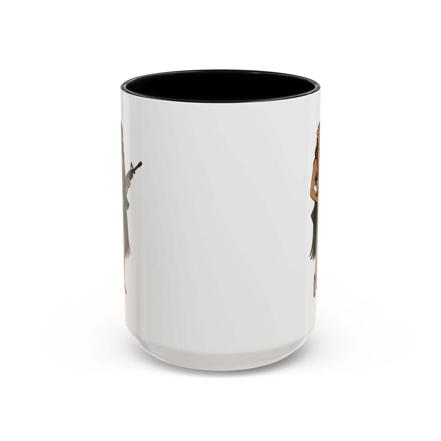 Hula Girl Packin' Heat White Accent Mug by theGreenDragonTavern.shop
