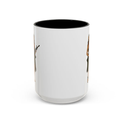 Hula Girl Packin' Heat White Accent Mug by theGreenDragonTavern.shop