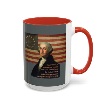 Washington's Earnest Prayer Grey Accent Mug by theGreenDragonTavern.shop