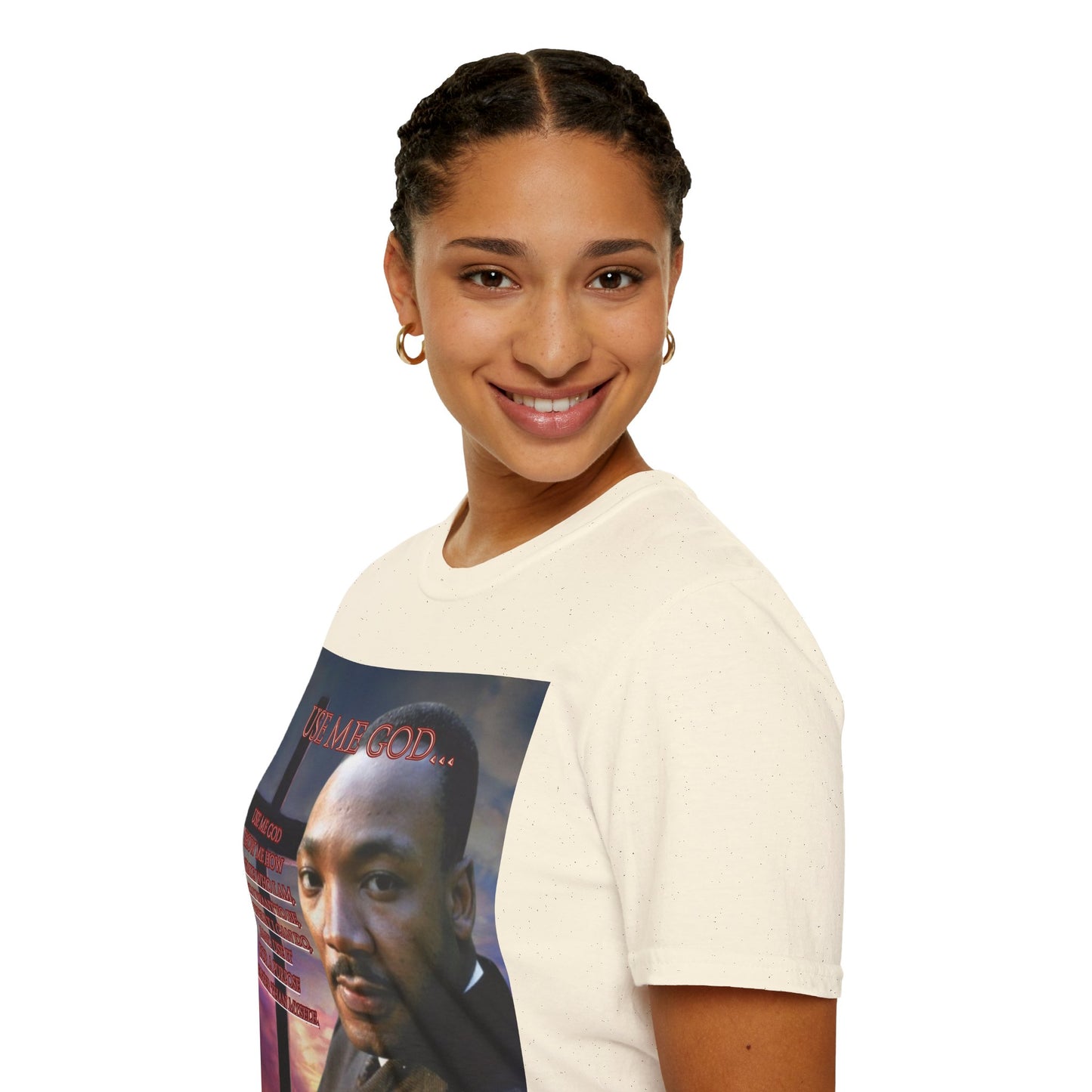 Use Me God, MLK Jr Light colors Unisex T-Shirt by theGreenDragonTavern.shop