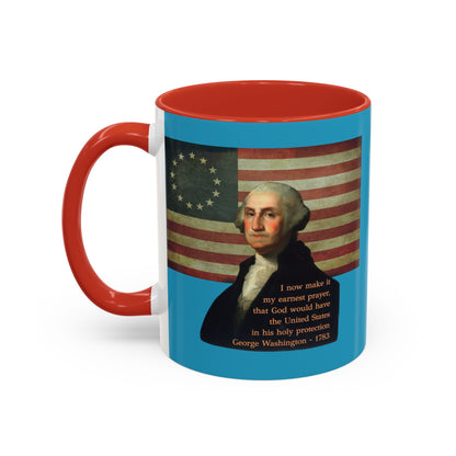 Washington's Earnest Prayer Turquoise Accent Mug by theGreenDragonTavern.shop