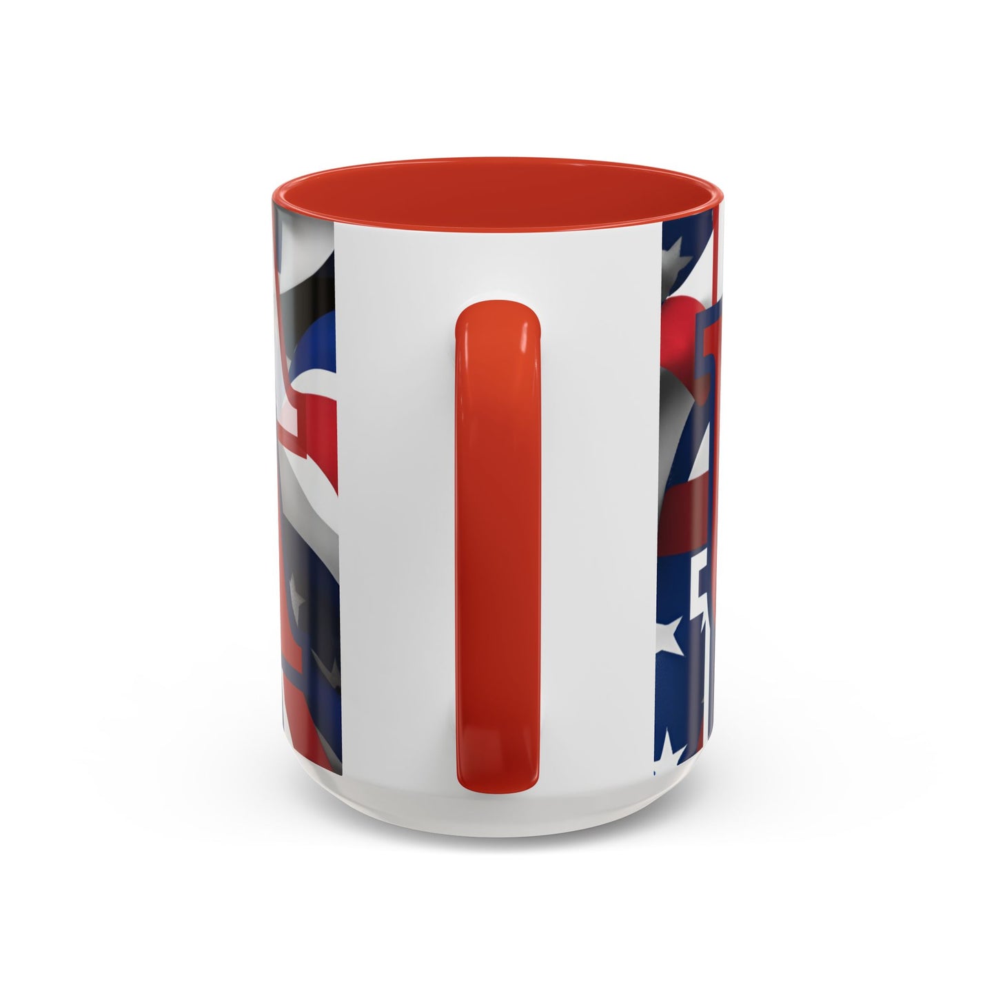 USA! USA! USA Red font Patriot White Accent Mug by theGreenDragonTavern.shop