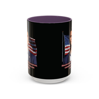 Charlie Kirk, Healthy Debate Black Accent Mug by theGreenDragonTavern.shop