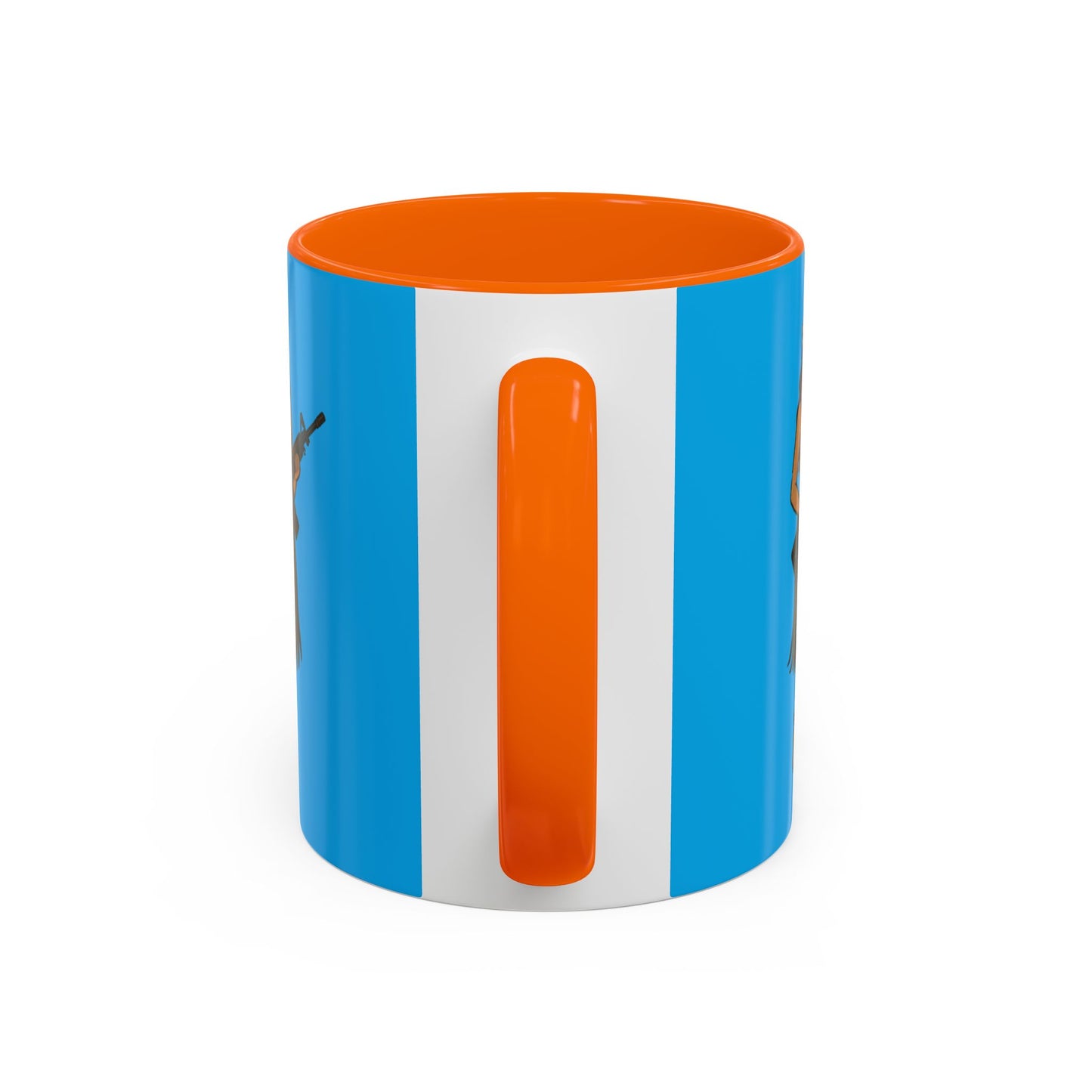 Hula Girl Packin' Heat Light Blue Accent Mug by theGreenDragonTavern.shop