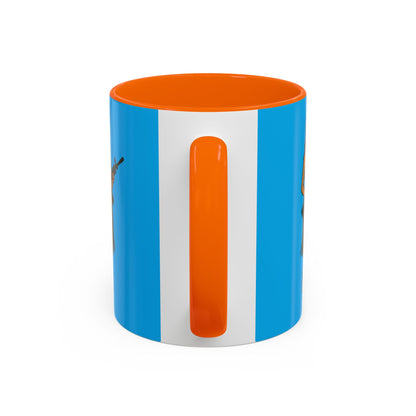 Hula Girl Packin' Heat Light Blue Accent Mug by theGreenDragonTavern.shop