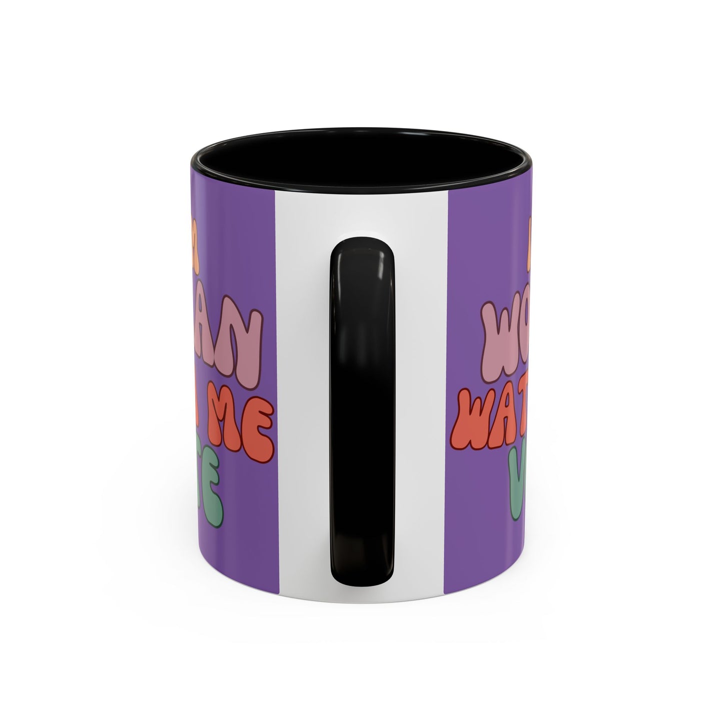 I Am Woman Watch Me Vote Purple Accent Mug by theGreenDragonTavern.shop